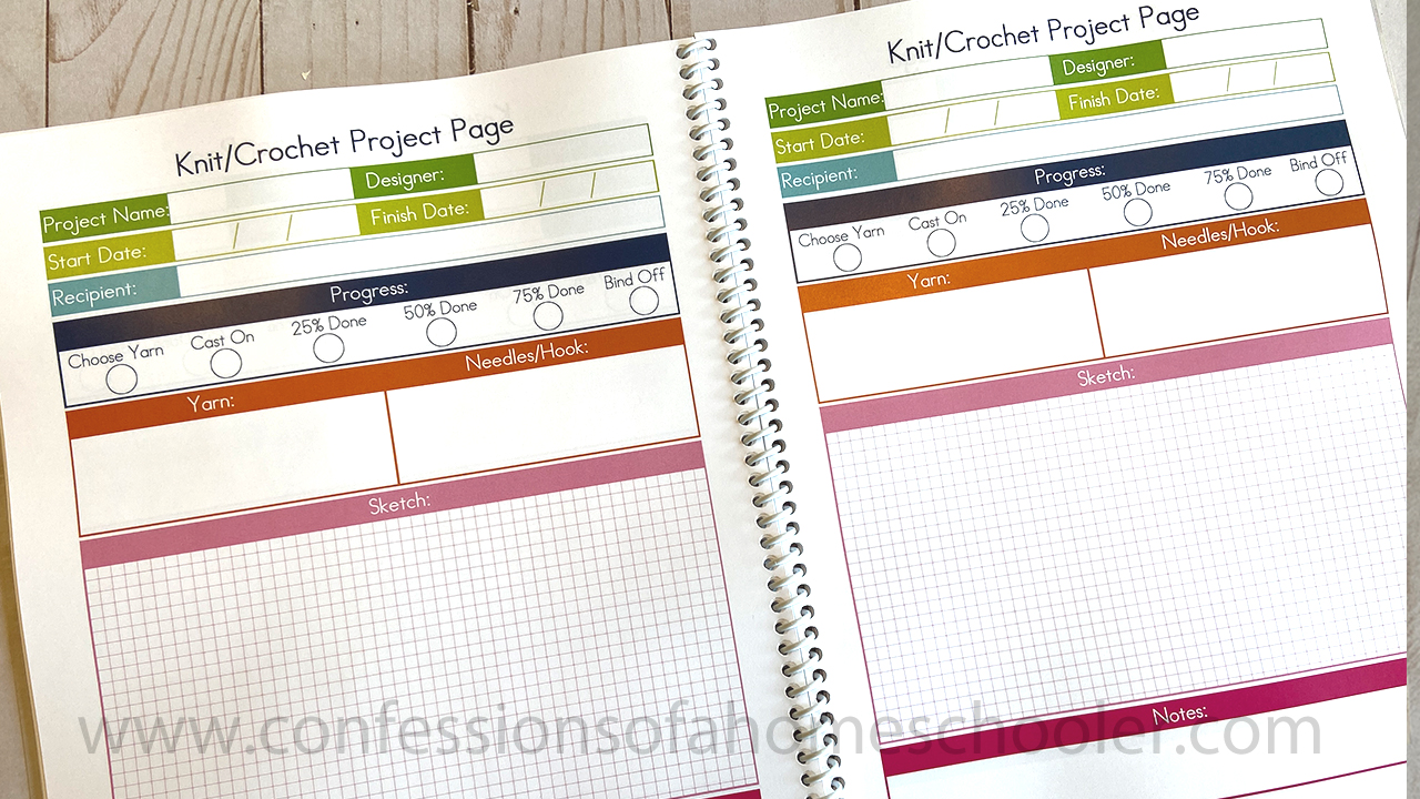 Free Printable Crochet Planner Pages