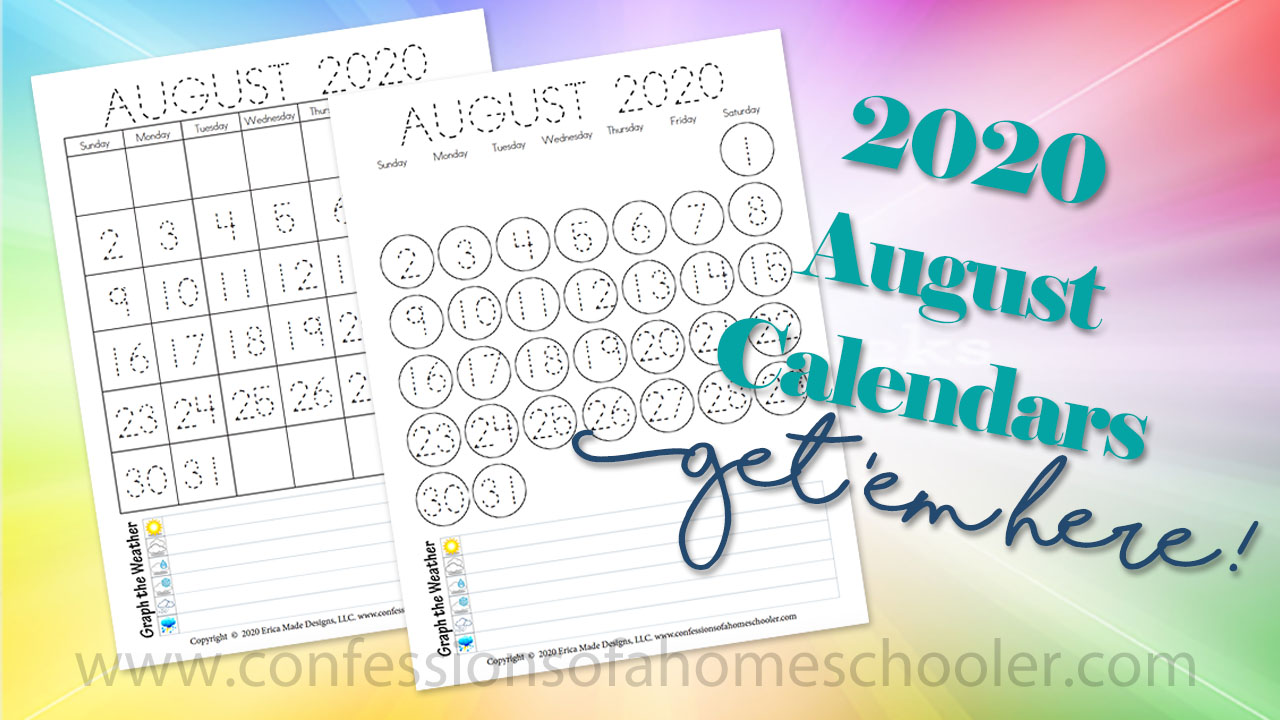 August 2020 Printable Calendar