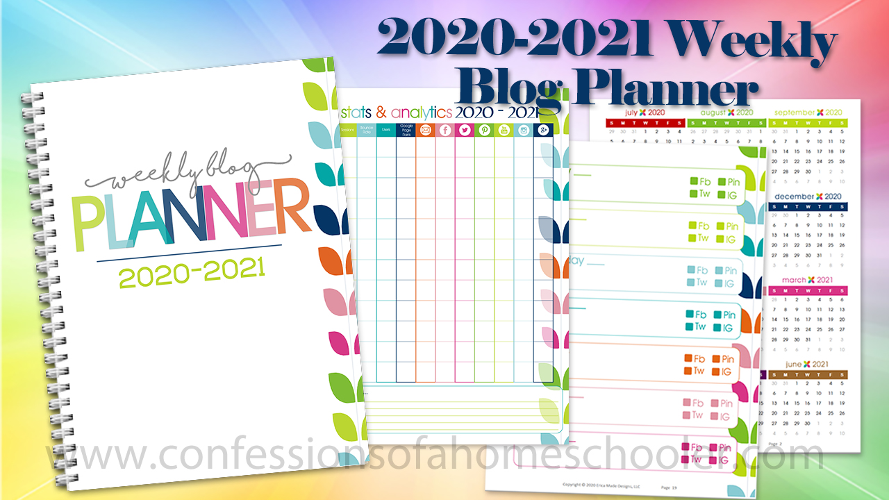 2020-2021 Weekly Blog Planner