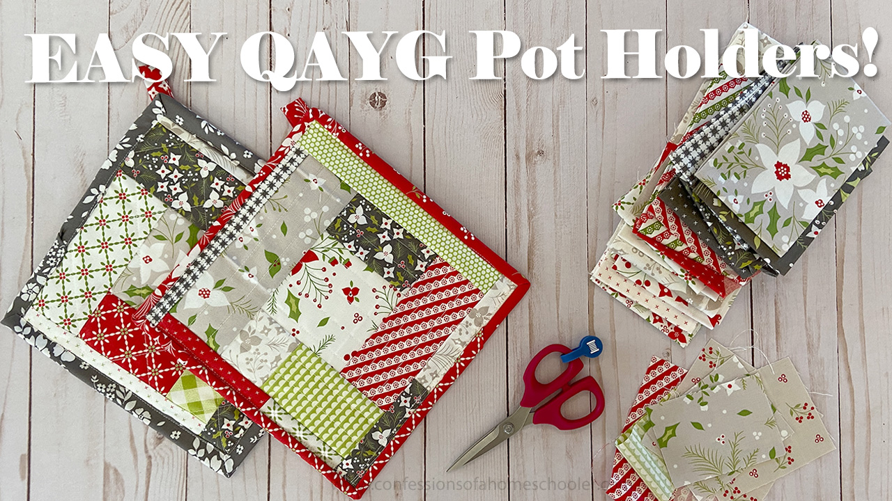 QAYG Quilt As You Go Easy Pot Holder Tutorial