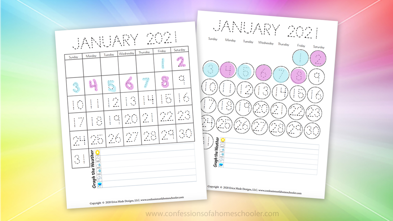 January 2021 Printable Calendars