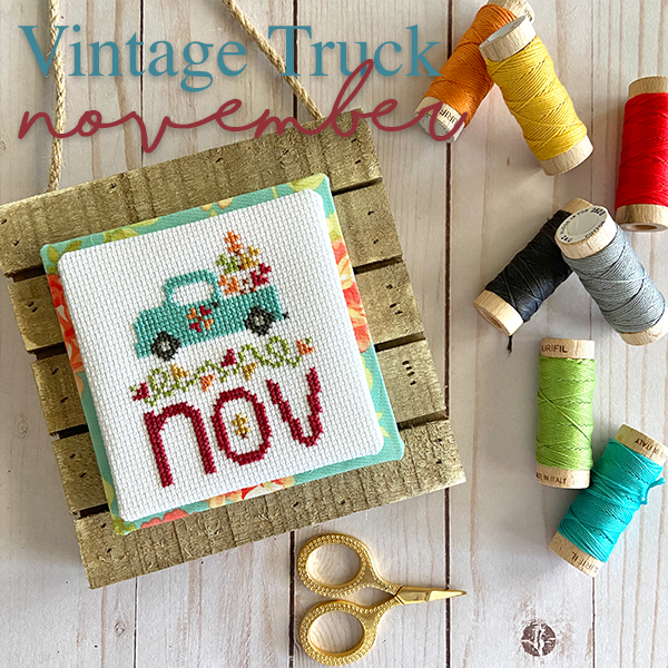 Vintage Truck November Cross Stitch