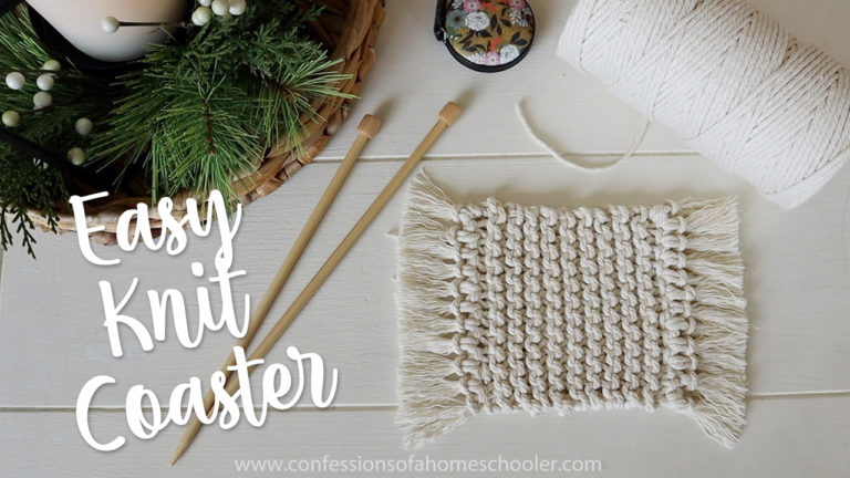 Easy Beginner Knit Coaster Tutorial - Confessions of a Homeschooler