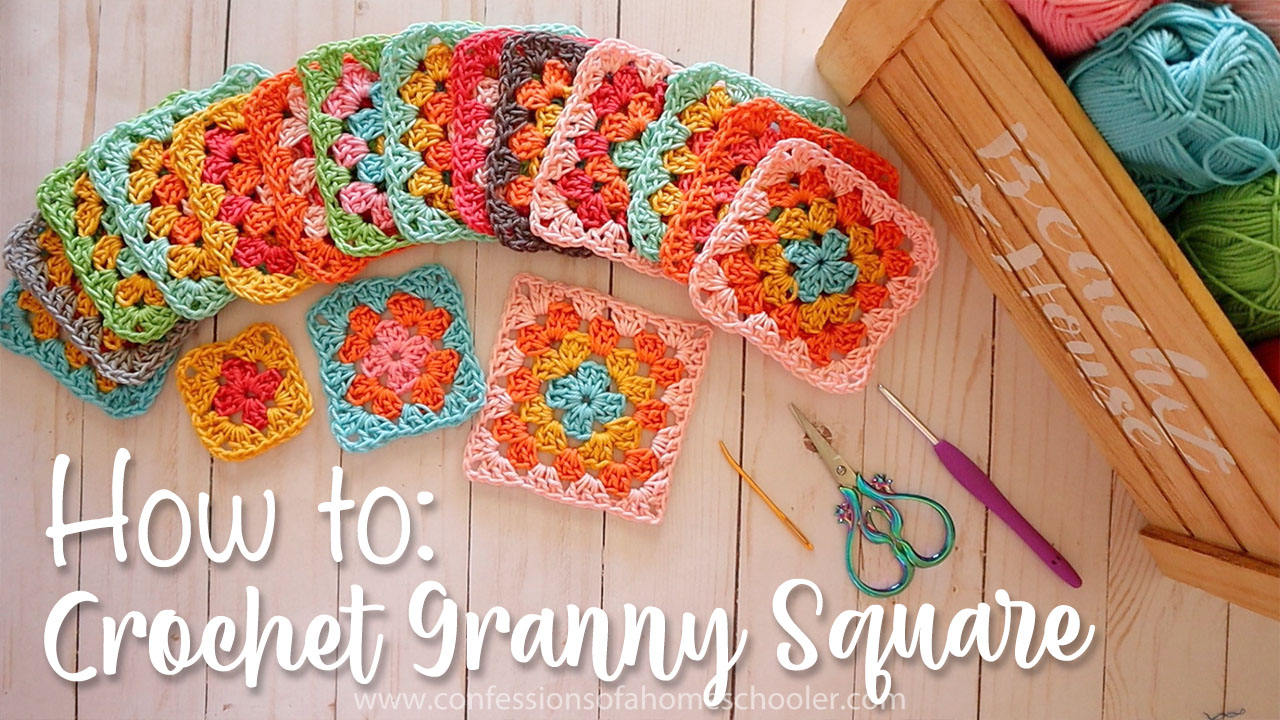 How to Crochet a Granny Square (Beginner Crochet Tutorial) - Confessions of  a Homeschooler