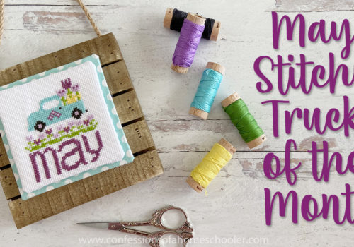 May Stitchy Truck of the Month Cross Stitch Pattern