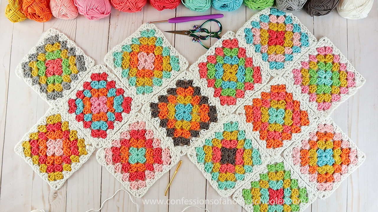 Easy Crochet - How to border & join granny squares 