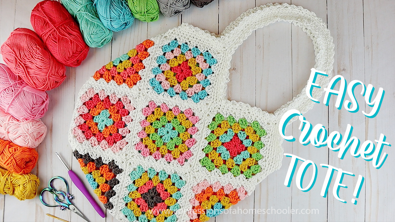 Crochet Granny Square Tote