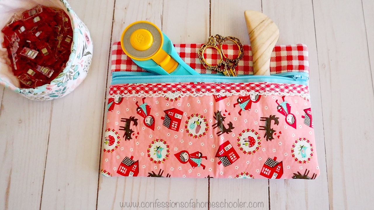 DIY Back-to-School 3-ring pencil pouches - free sewing tutorial