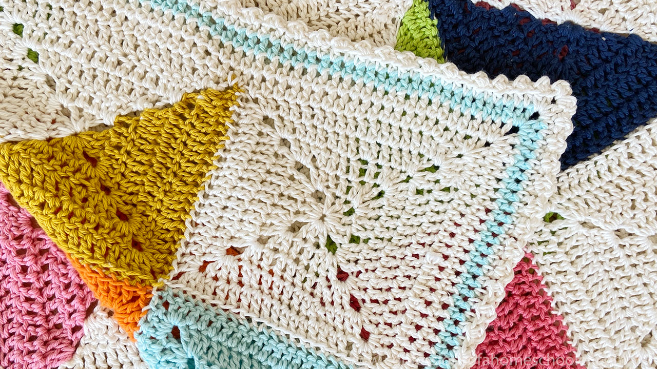 Crochet Granny Star Afghan border