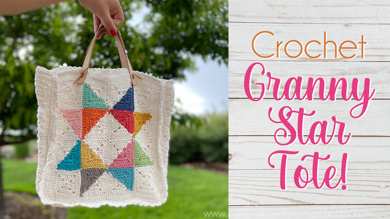 Crochet Granny Star Tote