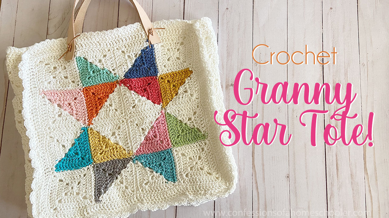 Crochet Granny Star Tote