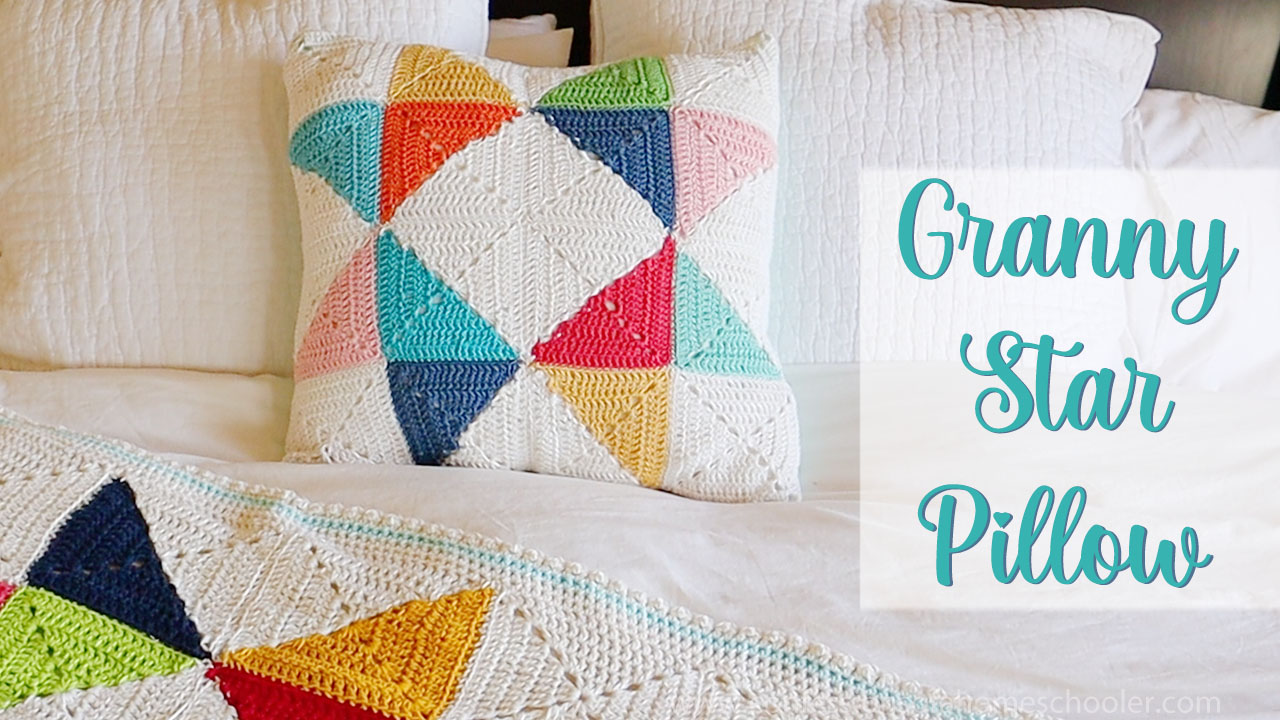 Crochet Granny Star Pillow