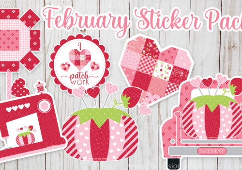 February Sewing-Themed Vinyl Sticker Pack