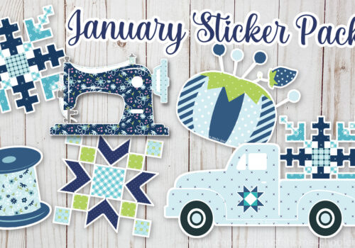 January Sewing Themed Vinyl Sticker Pack