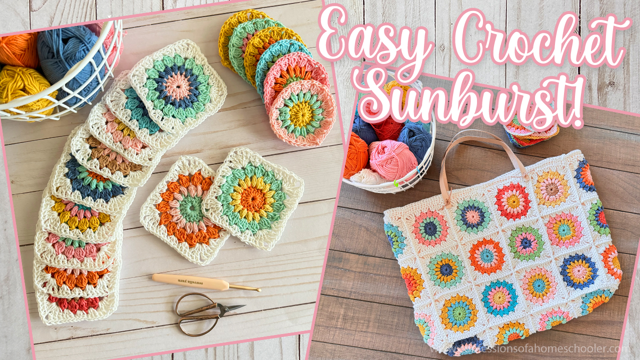 EASY CROCHET: Sunburst Square and Tote Bag (Beginner Crochet!)