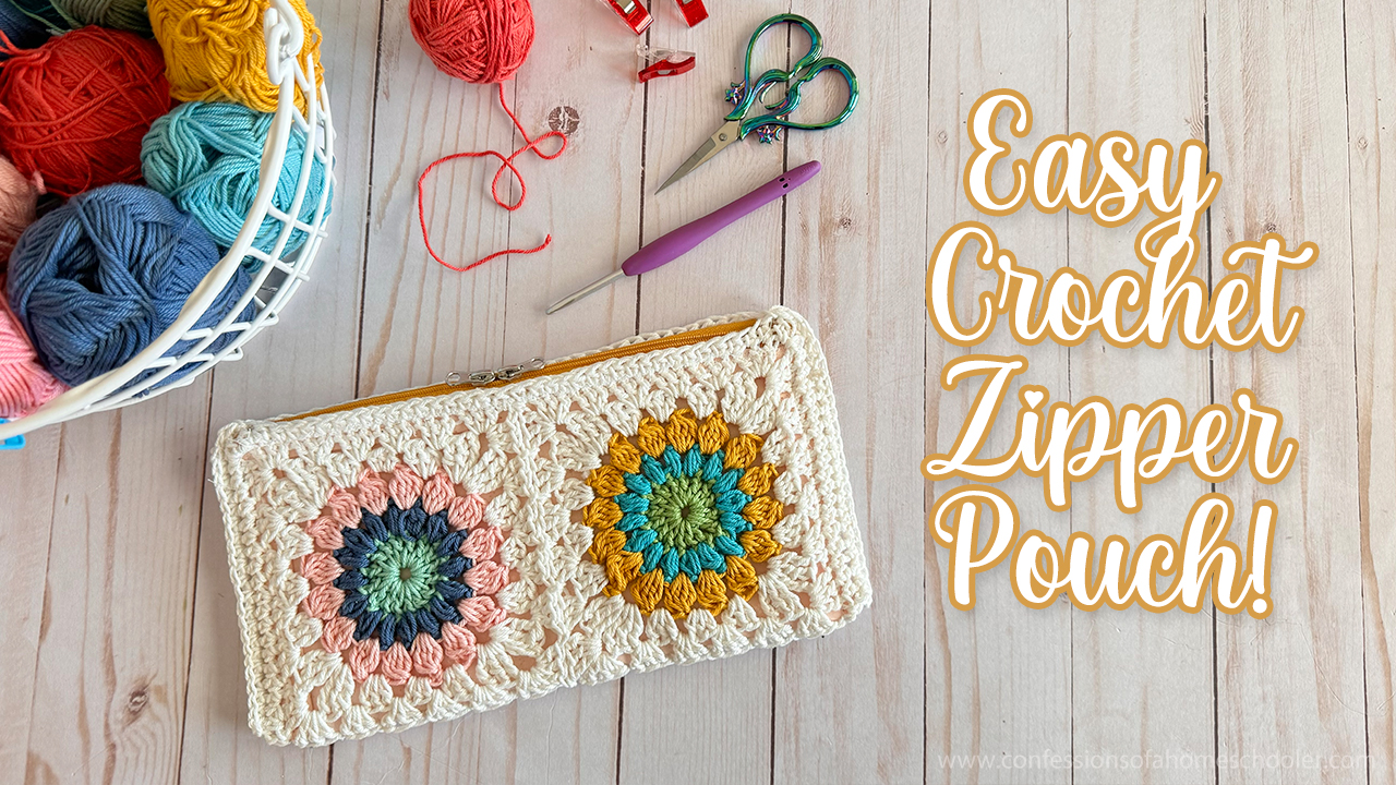 Crochet Sunburst Zipper Pouch Part 2