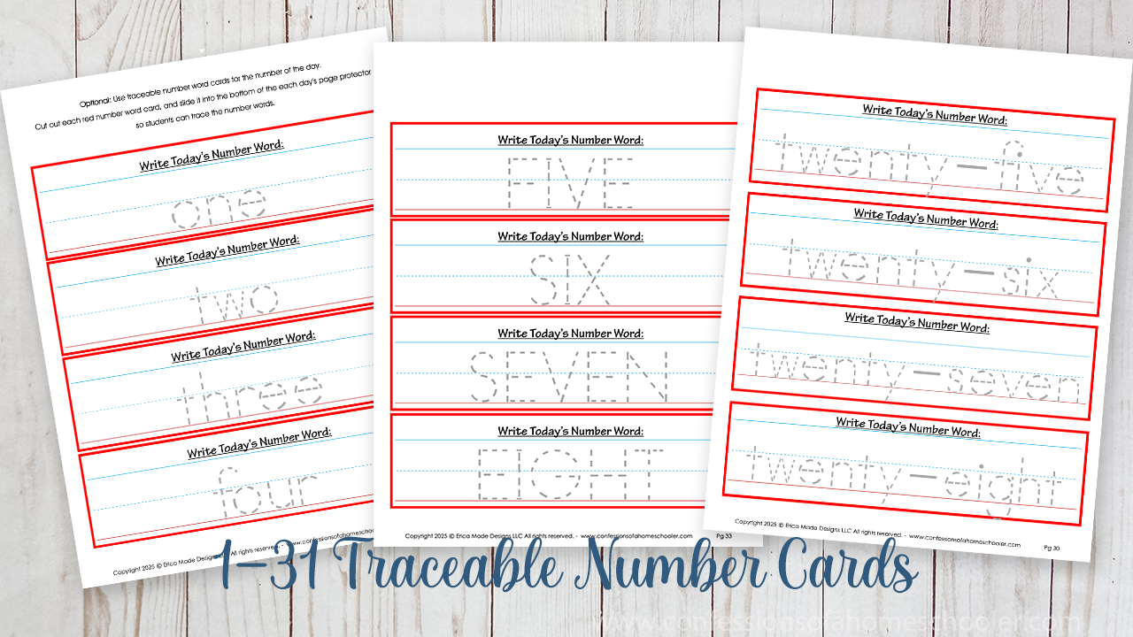 Prek Number Word Sheets