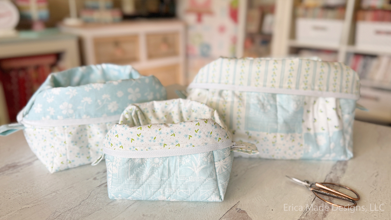 Quilty Makeup Bag open