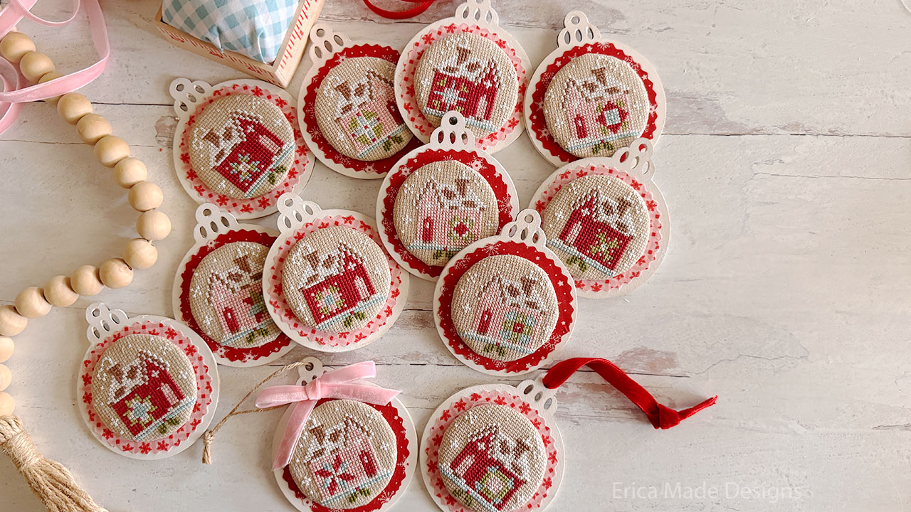 Candy Cane Lane Stitchy Ornaments