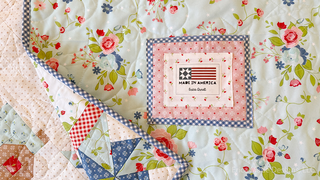 Nana's Hometown Parade Quilt label